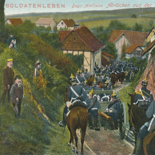 AK Soldatenleben Abrücken aus der Feuerstellung (9138)