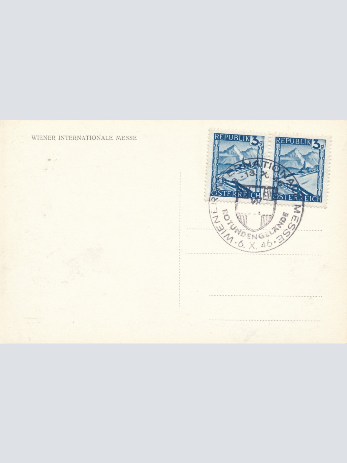 AK aus Wien Messe Rotundengelände mit Oldtimer Ansichtskarte (9433)