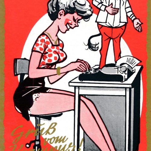 AK, Gruß vom Krampus, Selbst bei der Arbeit denk an mich (S2353)