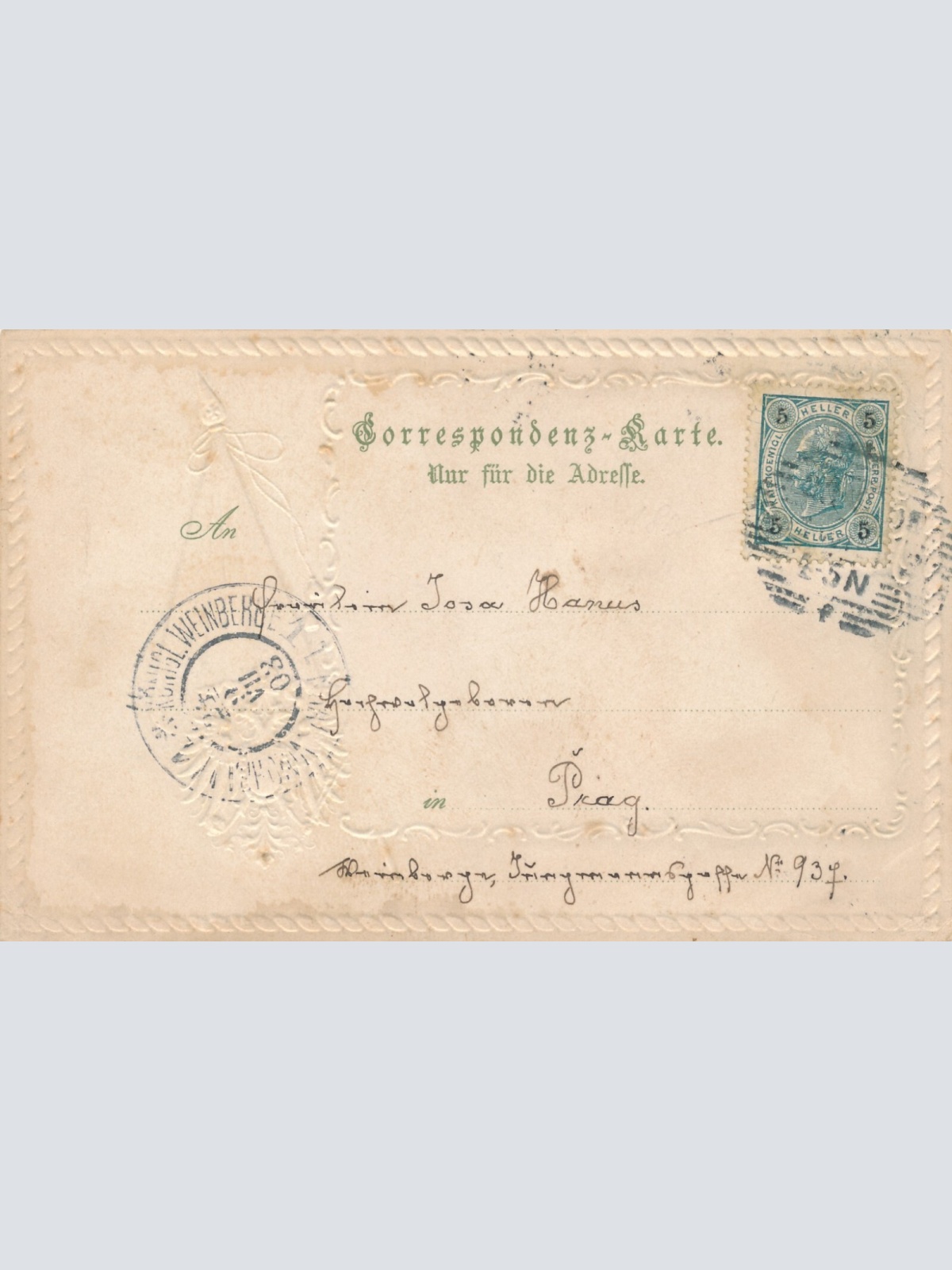 Präge - Karte aus Wien mit Votivkirche (7536)