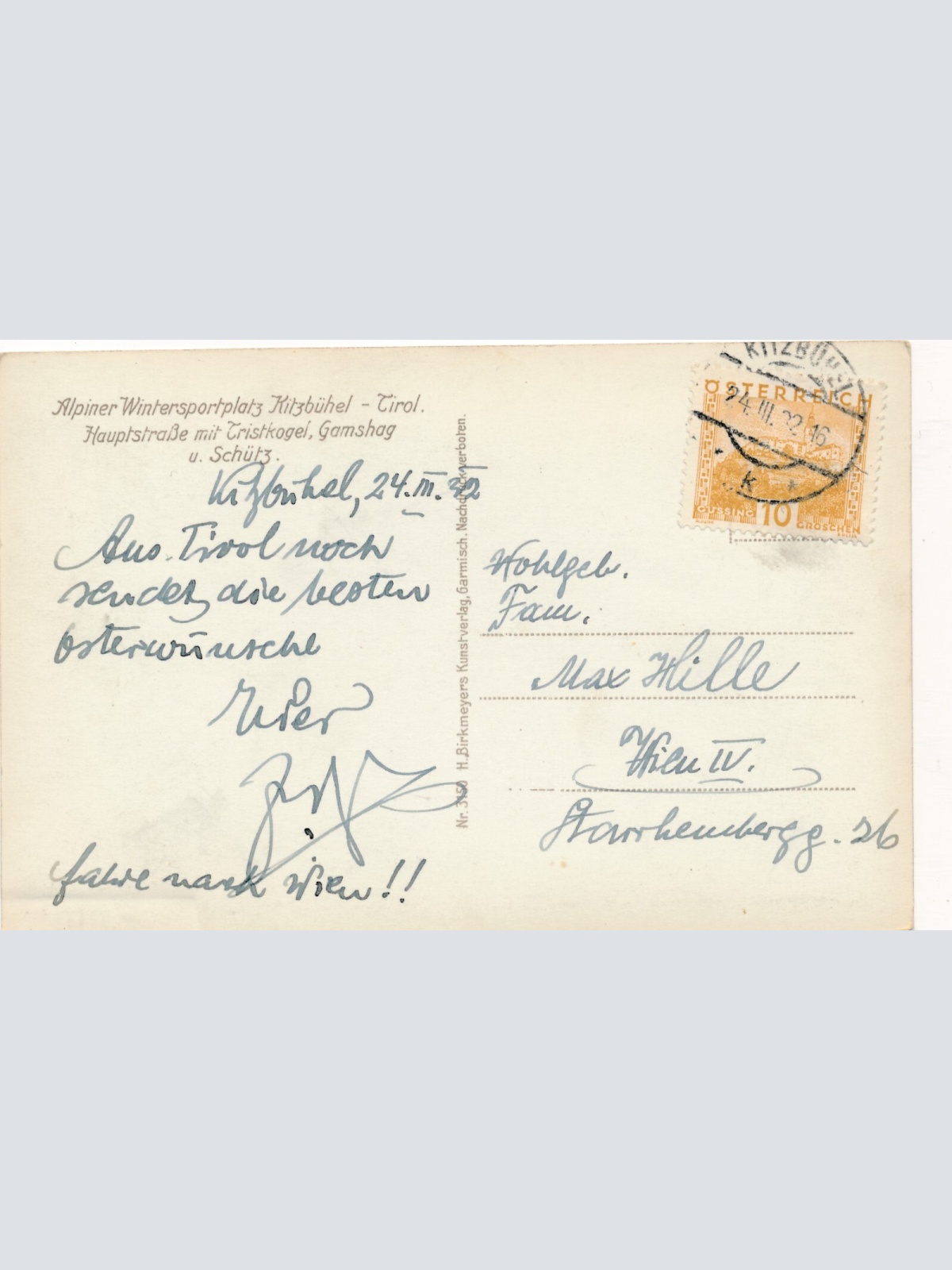 AK aus Kitzbühel in Tirol Hauptstrasse Tirol Ansichtskarte (9474)