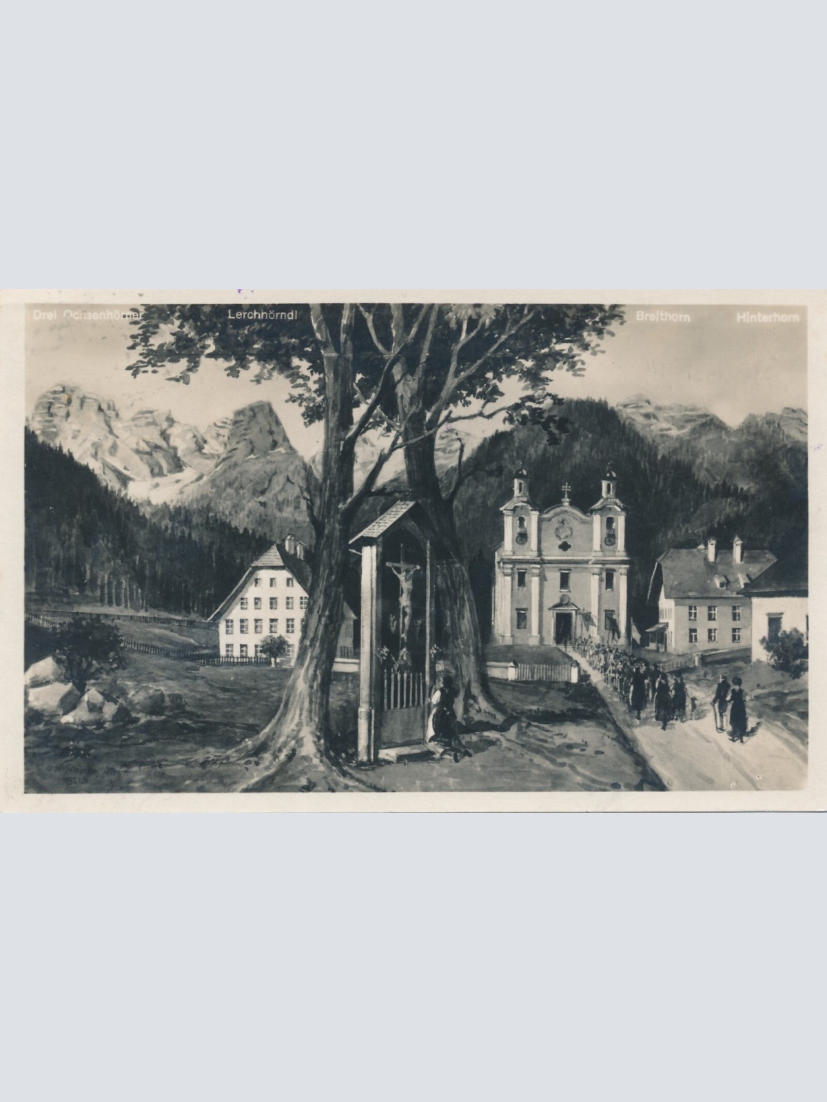 AK aus Lofer Kirchental Salzburg Ansichtskarte (9463)