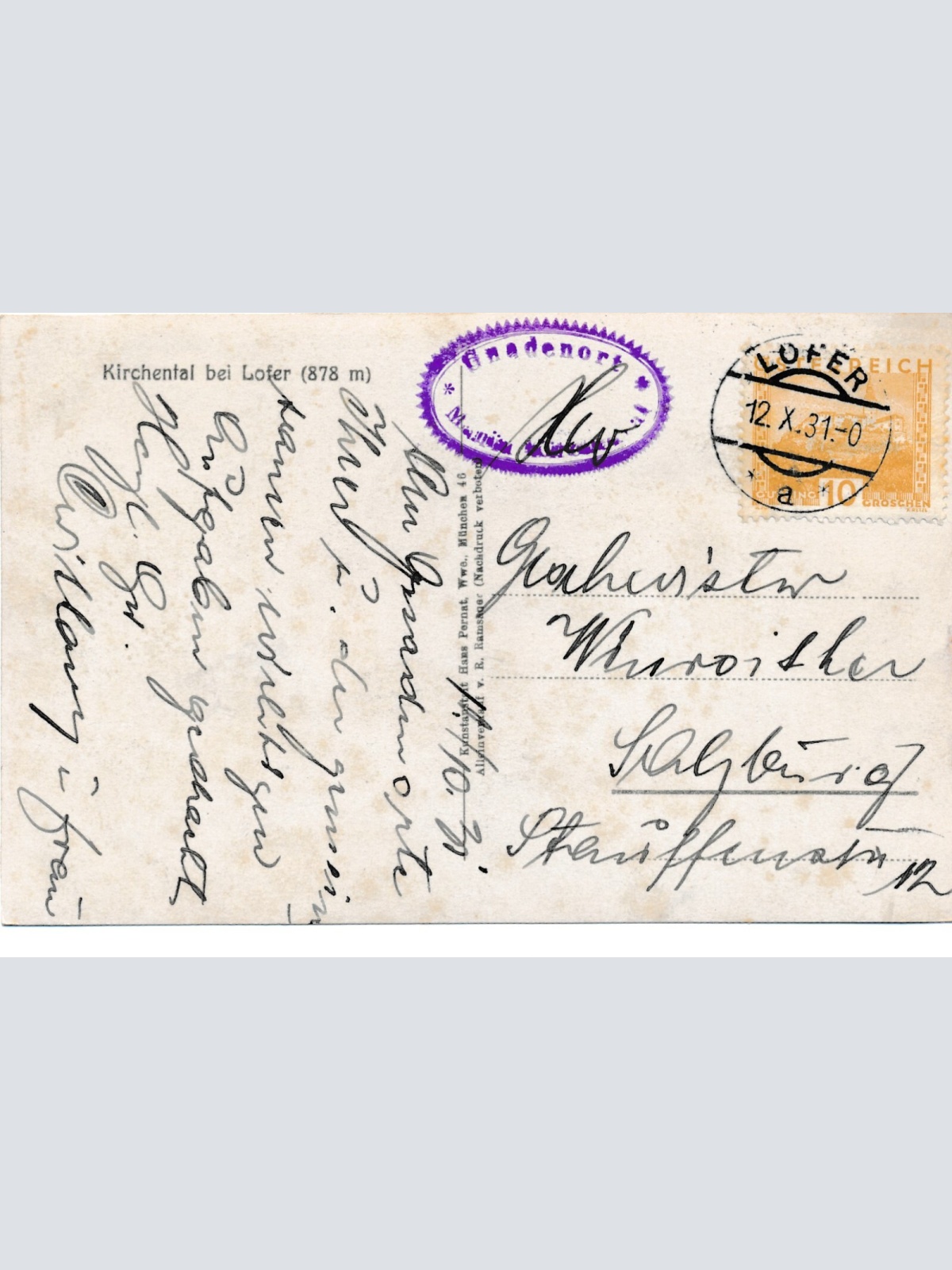 AK aus Lofer Kirchental Salzburg Ansichtskarte (9463)