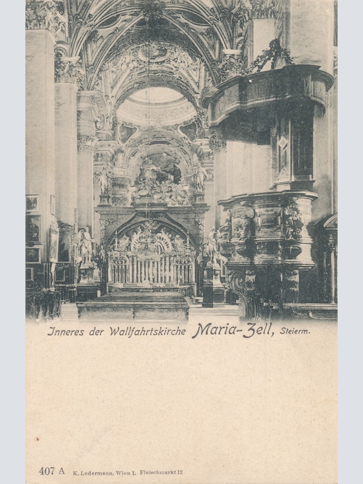 AK aus Mariazell Kircheninneres Steiermark Ansichtskarte (9500)