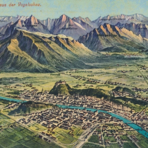 AK aus Salzburg aus der Vogelschau Salzburg Ansichtskarte (9249)