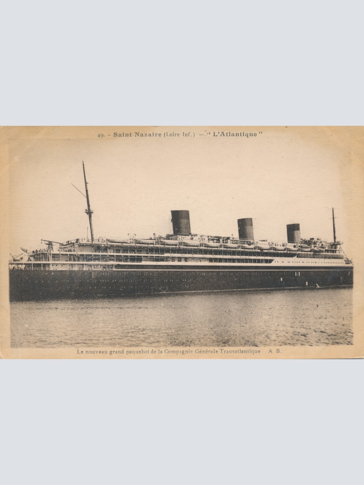 AK vom Dampfer Saint Nazaire L´ Atlantique Ansichtskarte (9256)