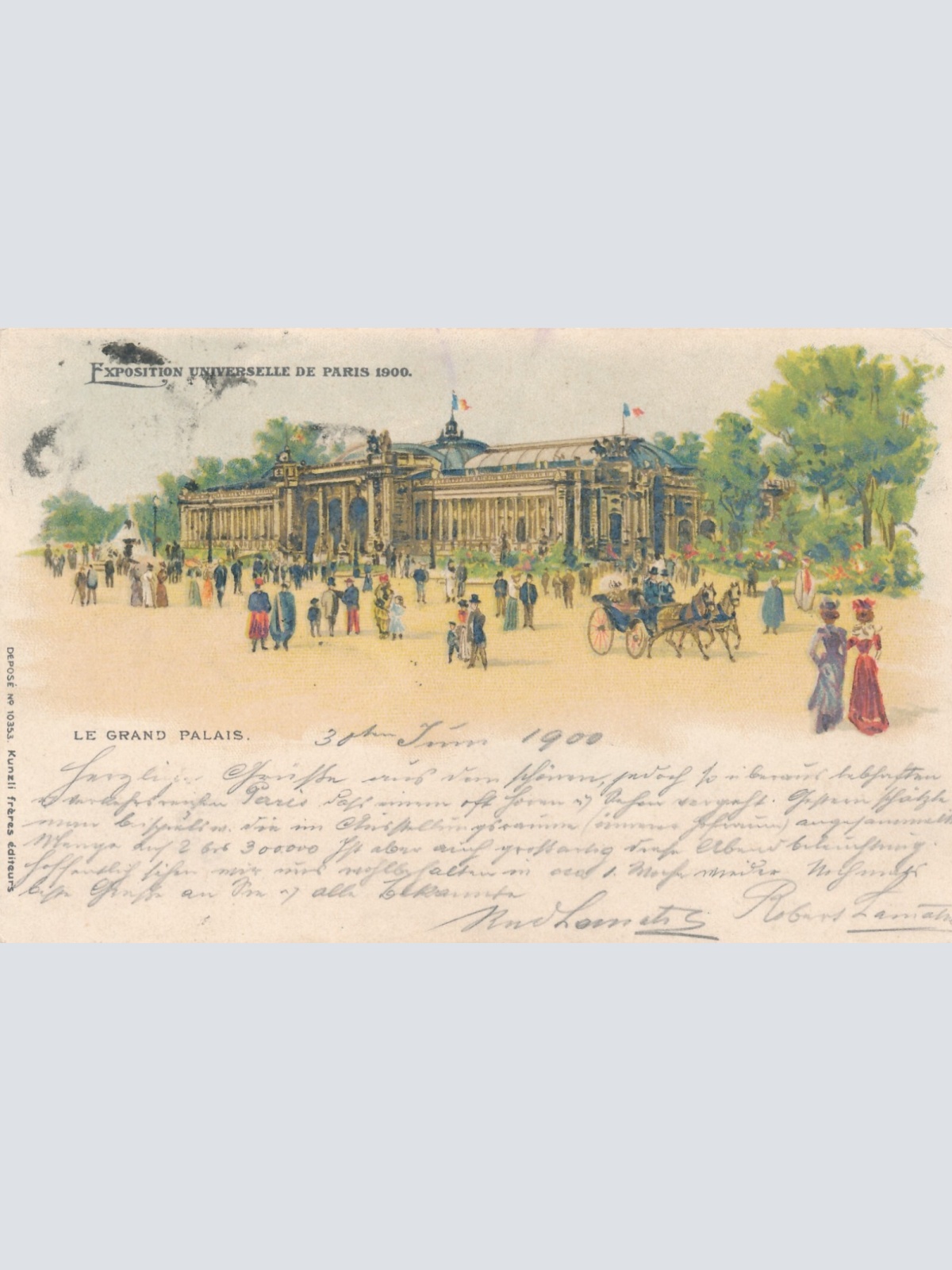Litho - Karte aus Paris Le Grand Palais Frankreich Ansichtskarte (9334)