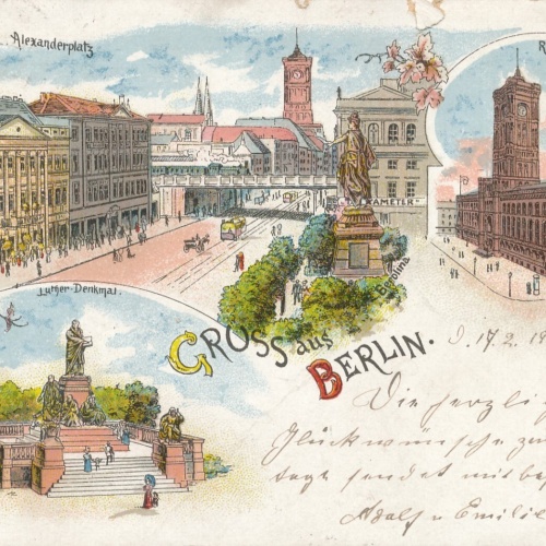Litho - Karte gruss aus Berlin Alexander Platz Ansichtskarte (9355)