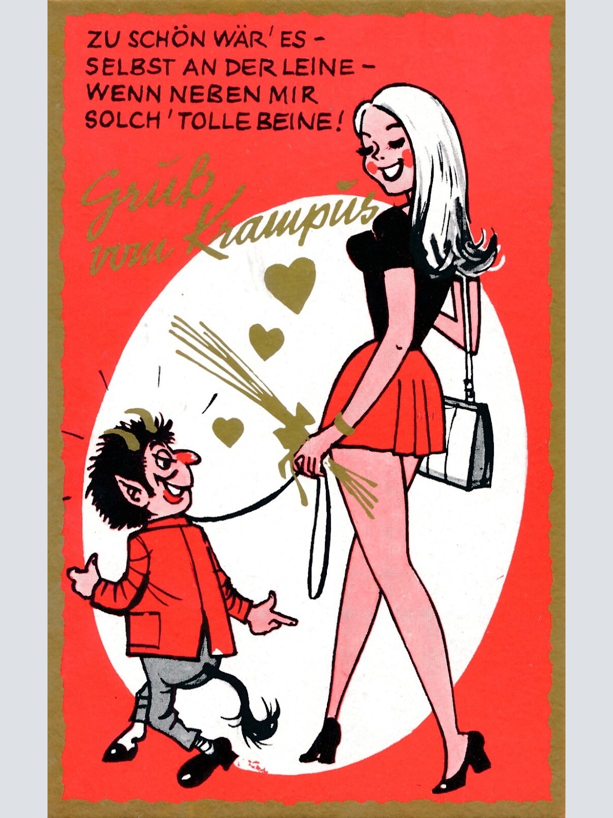 AK, Gruß vom Krampus, zu schön wär es selbst an der Leine (S2346)