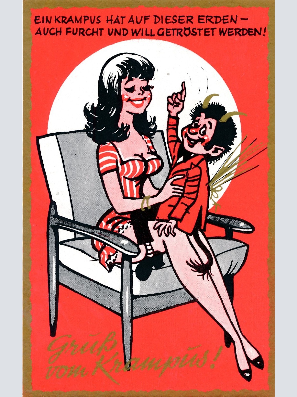 AK, Gruß vom Krampus, Ein Krampus hat dieser Erden auch Furcht und  (S2347)