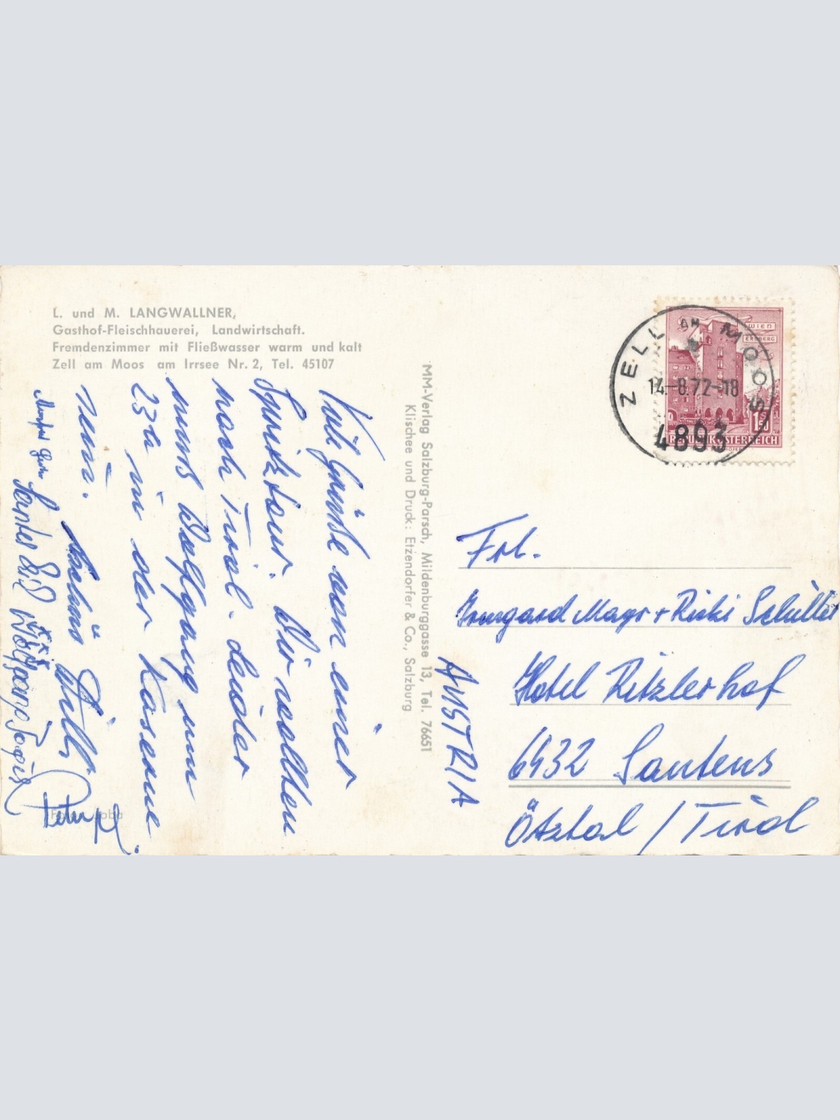 AK aus Zell am Moos Gasthof Fleischhauerrei Oberösterreich Ansichtskarte (9811)