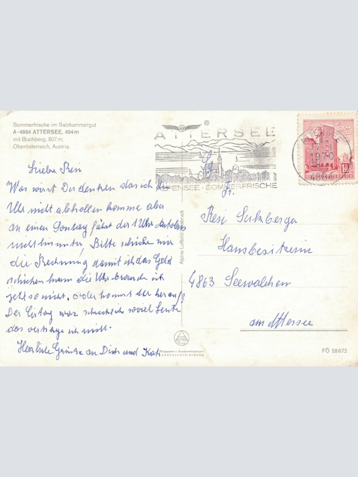 AK aus Attersee Oberösterreich Ansichtskarte (9812)