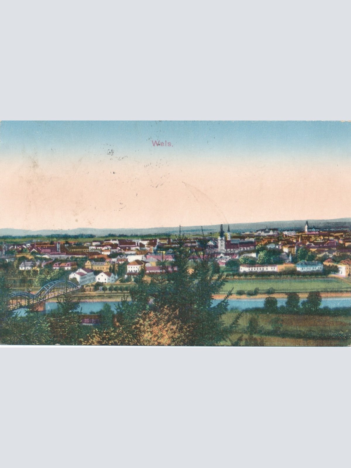 AK aus Wels Straßenansicht Oberösterreich Ansichtskarte (9275)