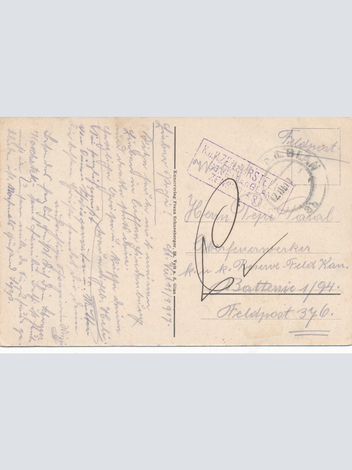 AK aus St. Veit Pestsäule Kärnten Ansichtskarte (9875)