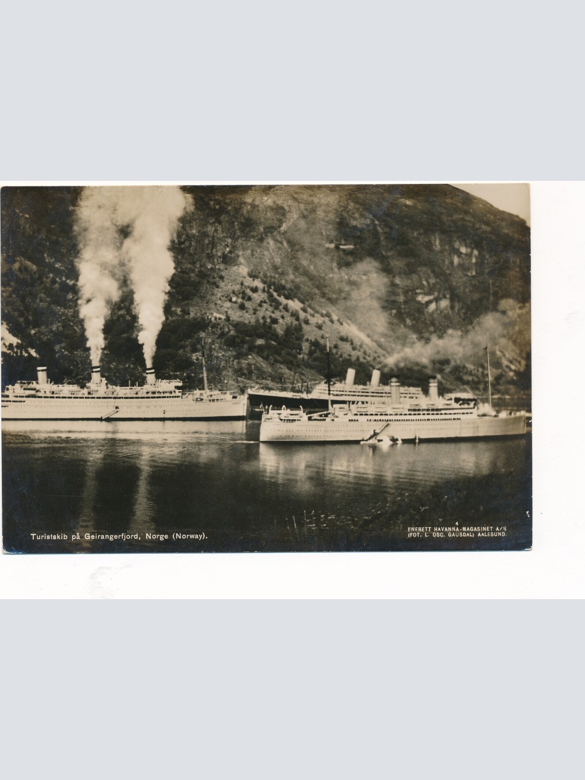 AK aus Norwegen mit Dampfer Turistskib pa Geirangerfjord Ansichtskarte (9260)