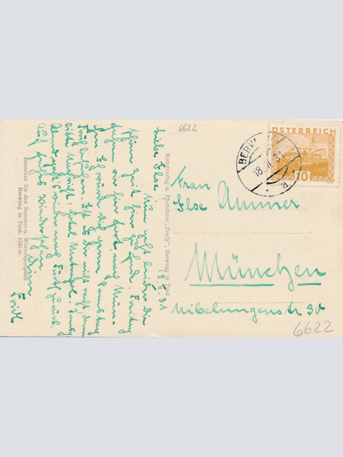 AK aus Berwang Lechtaler Alpen Tirol Ansichtskarte (9719)