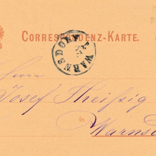 2 Kreuzer Ganzsachen - Karte 1879 aus Oberkreibitz - Schönfeld (9988)