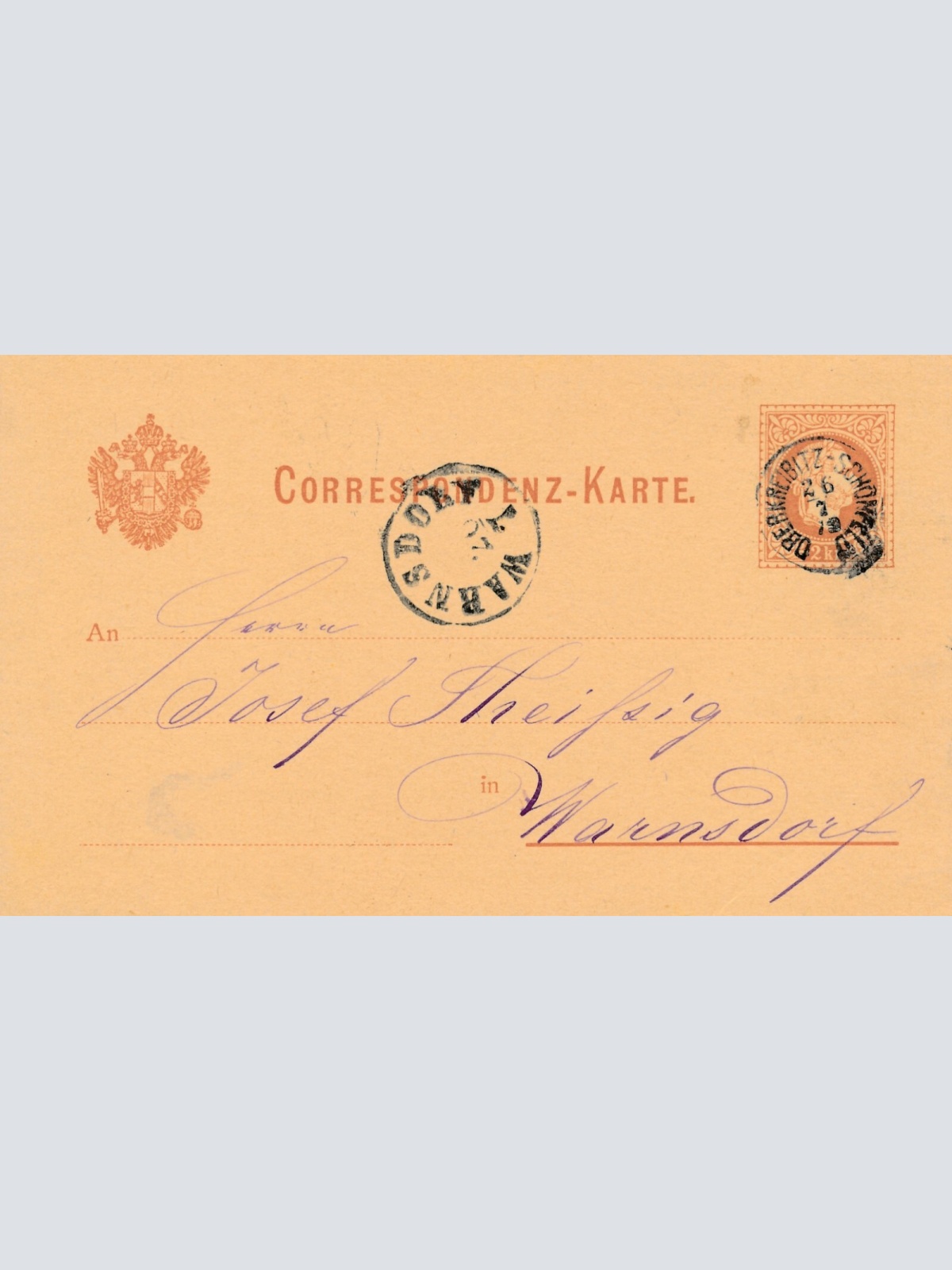 2 Kreuzer Ganzsachen - Karte 1898 aus Dornbirn (9989)