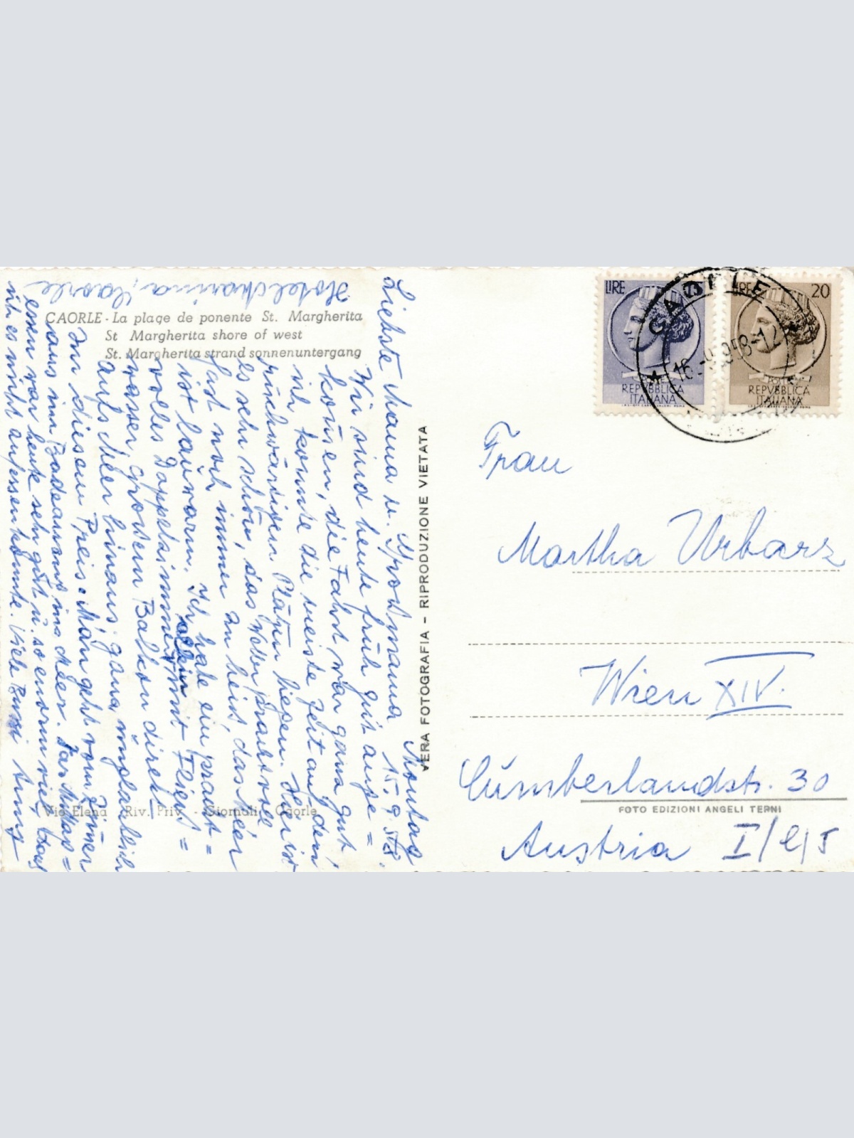 AK aus Caorle Spiaggia di Ponente Italien Ansichtskarte (9661)