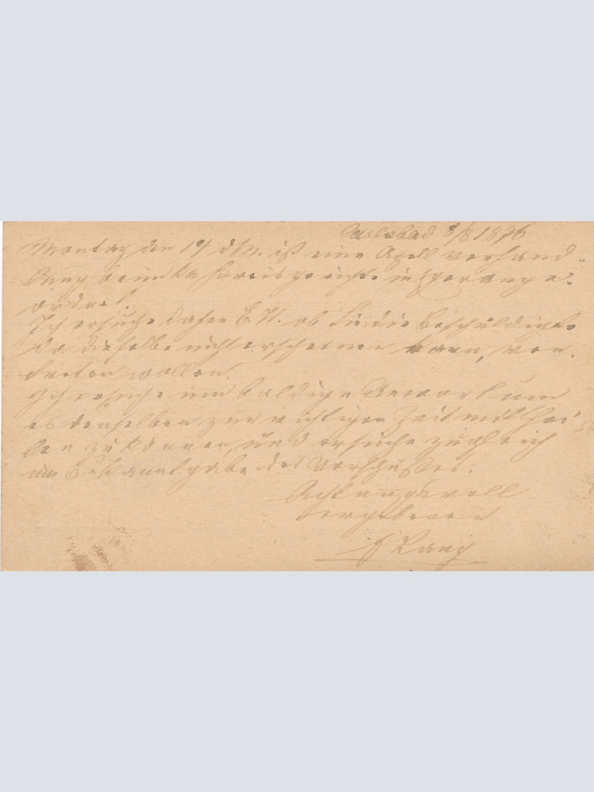 2 Kreuzer - Ganzsachen - Karte 1876 aus Karlsbad (10175)