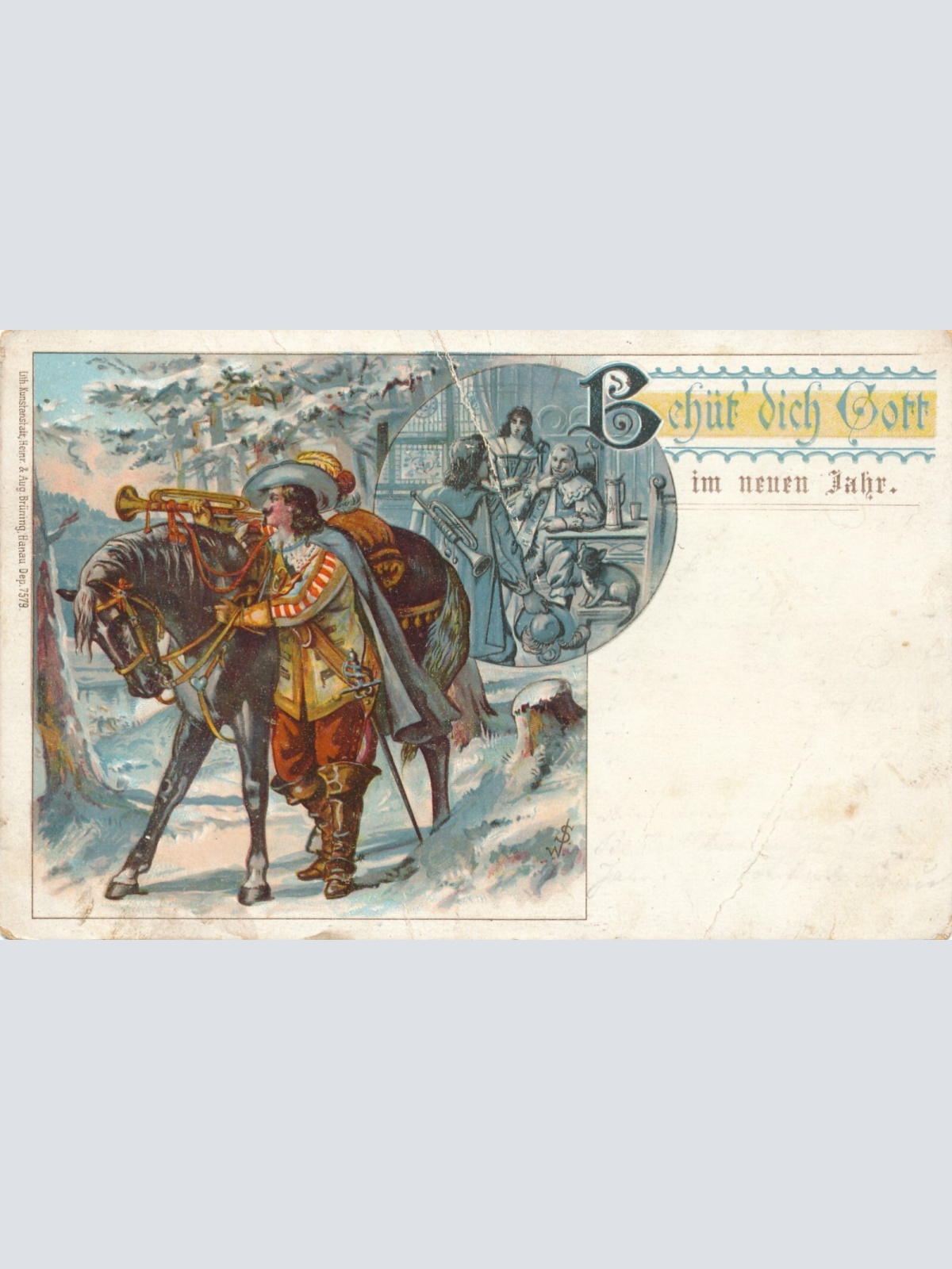 Litho - Motiv - Karte Behüt dich Gott im neuen Jahr (10207)