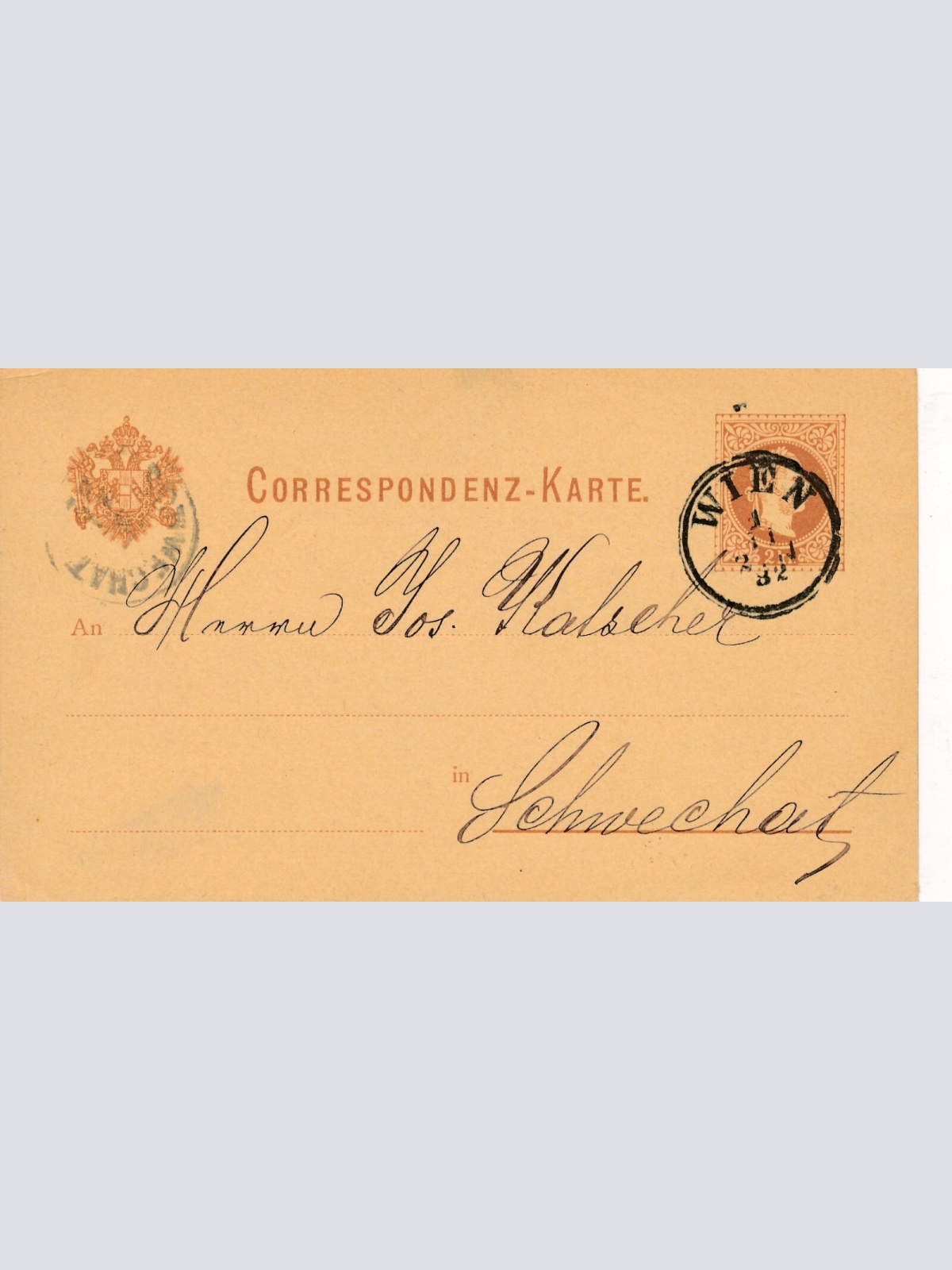 2 Kreuzer - Ganzsachen - Karte 1882 aus Wien (10193)