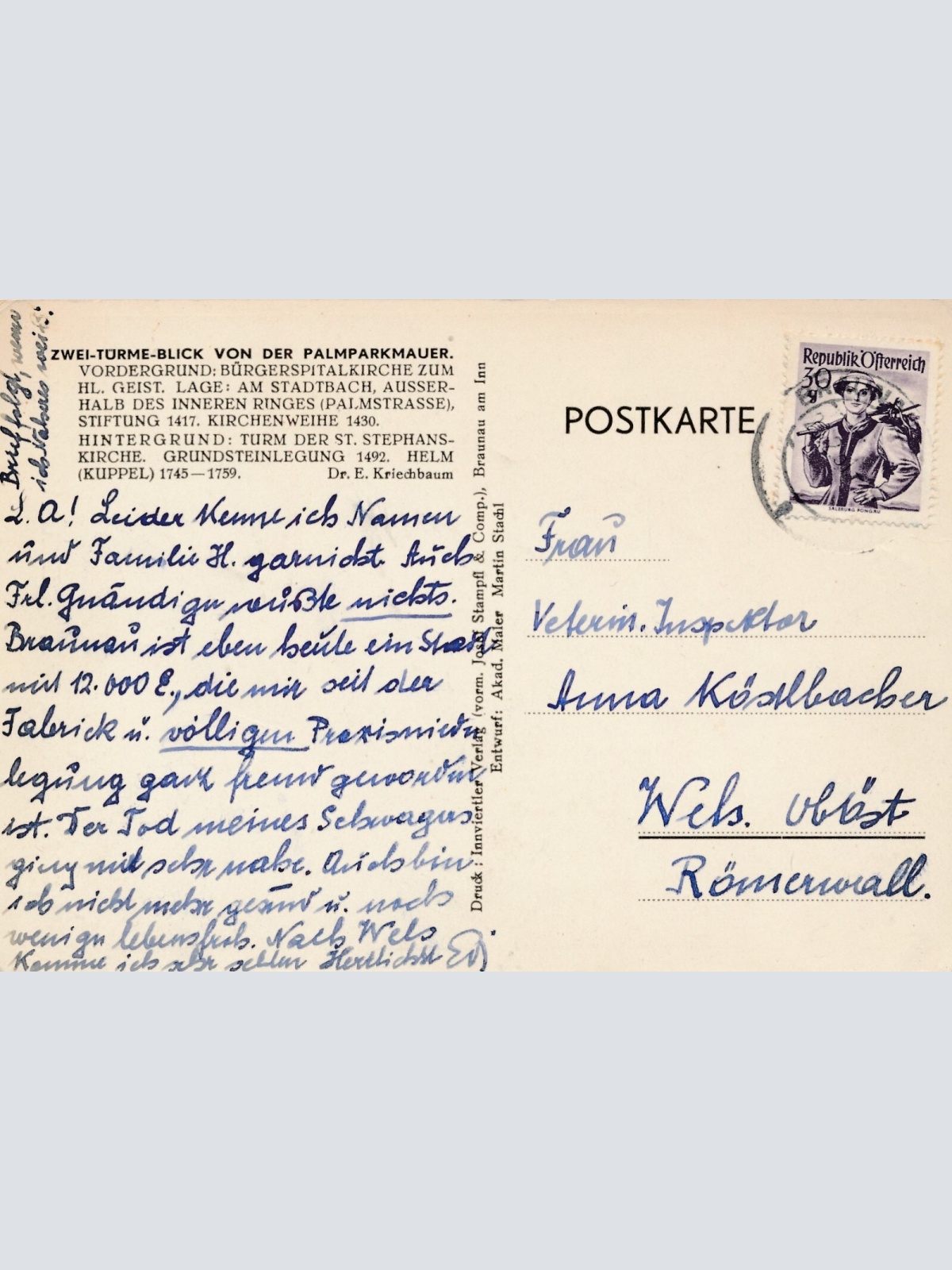 AK, Braunau am Inn, Zweitürmeblick, Oberösterreich (S2424)