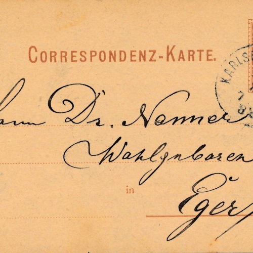 2 Kreuzer - Ganzsachen - Karte 1882 aus Karlsbad Stadt (10174)