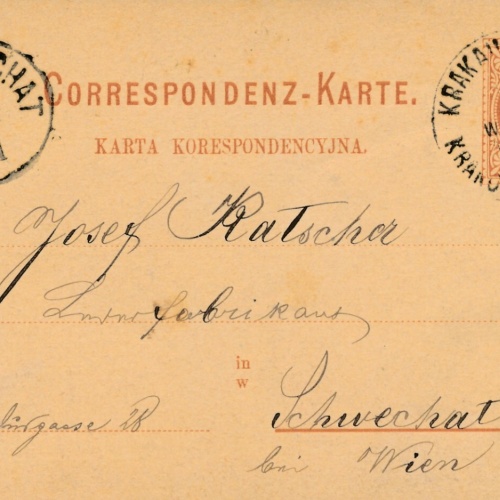 2 Kreuzer - Ganzsachen - Karte 1881 aus Krakau Bahnhof (10058)