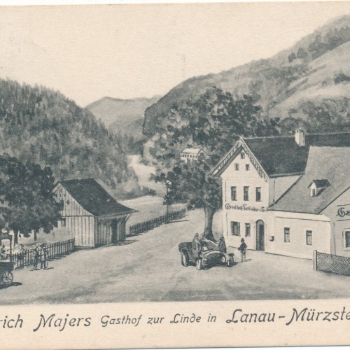 AK aus Lunau - Mürzsteg Henrich Maiers Gasthof zur Linde Ansichtskarte (8668)