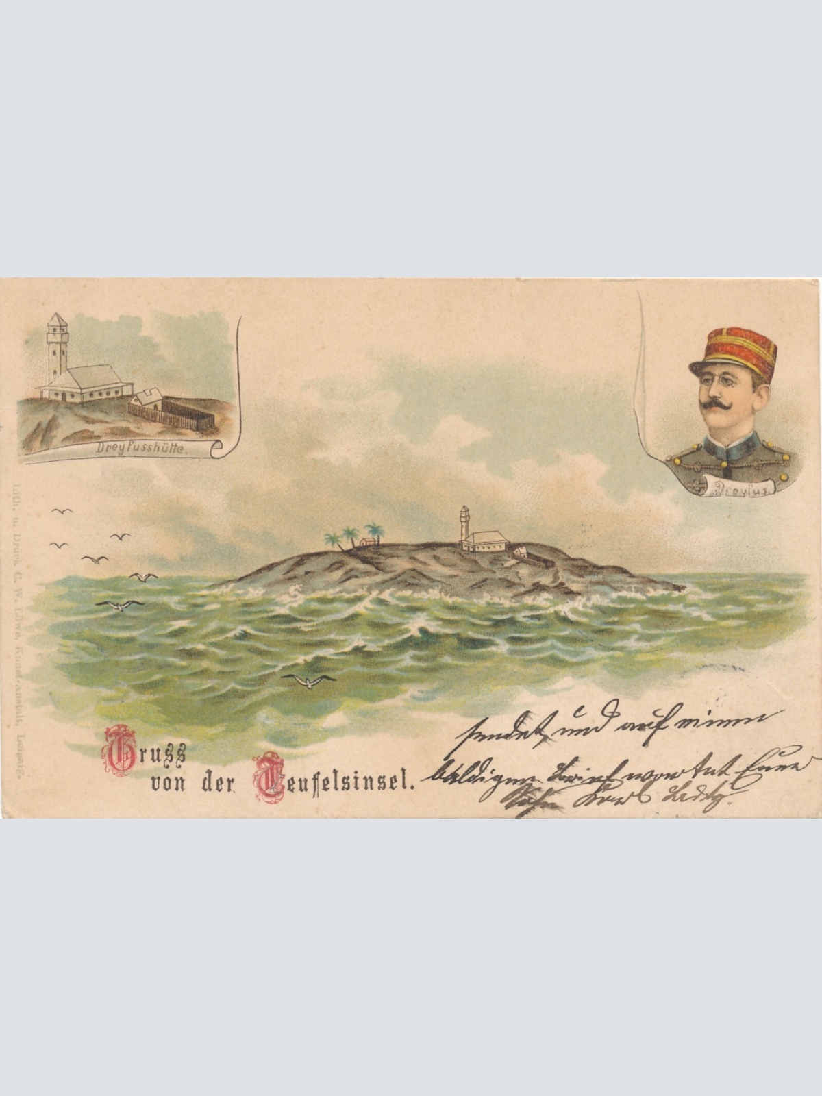 AK gruss von der Teufelsinsel Französisch-Guayana Ansichtskarte (8640)