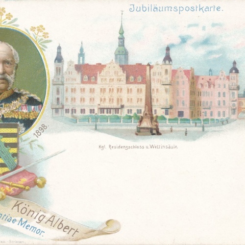 Litho - Karte von König Albert Jubiläumspostkart Millitaria Ansichtskarte (8649)