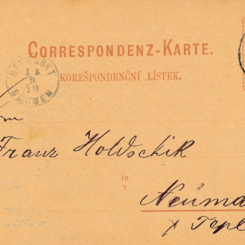 2 Kreuzer - Ganzsachen - Karte 1889 aus Praha Prag Poric (10142)