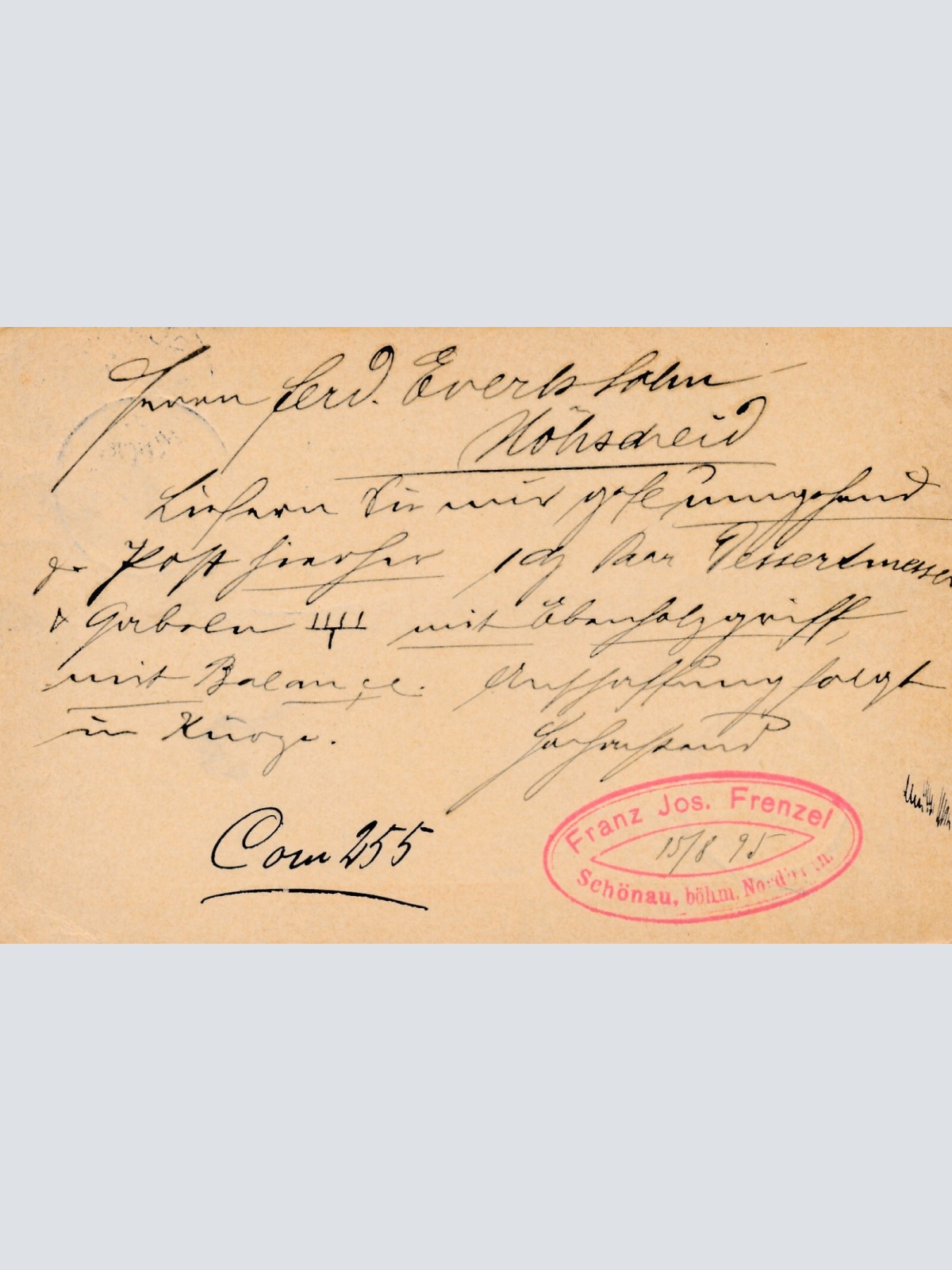 2 Kreuzer - Ganzsachen - Karte 1895 aus Schönau bei Schluckenau (10146)