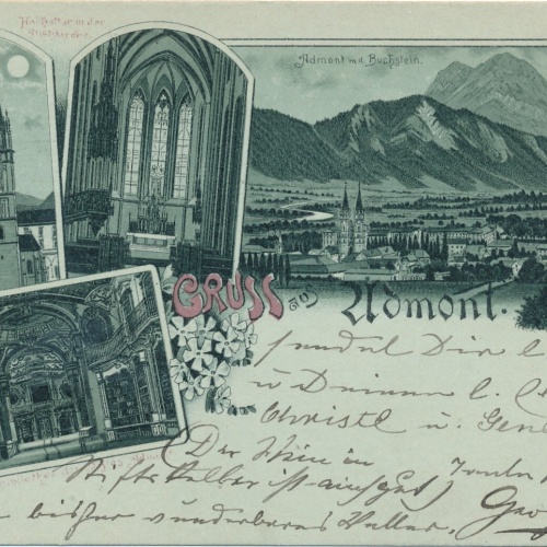 Mondschein - Litho - Karte gruss aus Admont Ansichtskarte (8661)