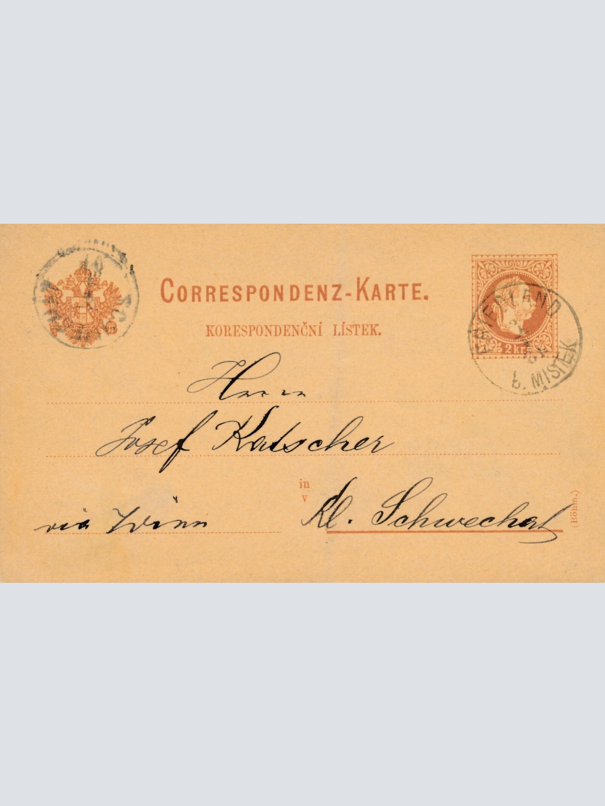 2 Kreuzer - Ganzsachen - Karte 1881 aus Friedland (10159)