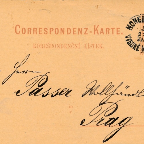 2 Kreuzer - Ganzsachen - Karte 1878 aus Hohenmauth (10158)