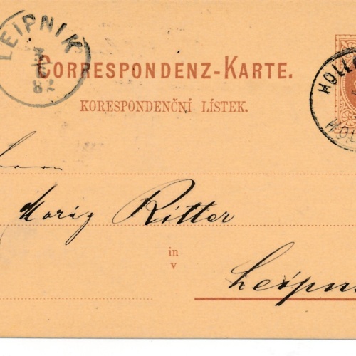 2 Kreuzer - Ganzsachen - Karte 1882 aus Holleschau (10157)