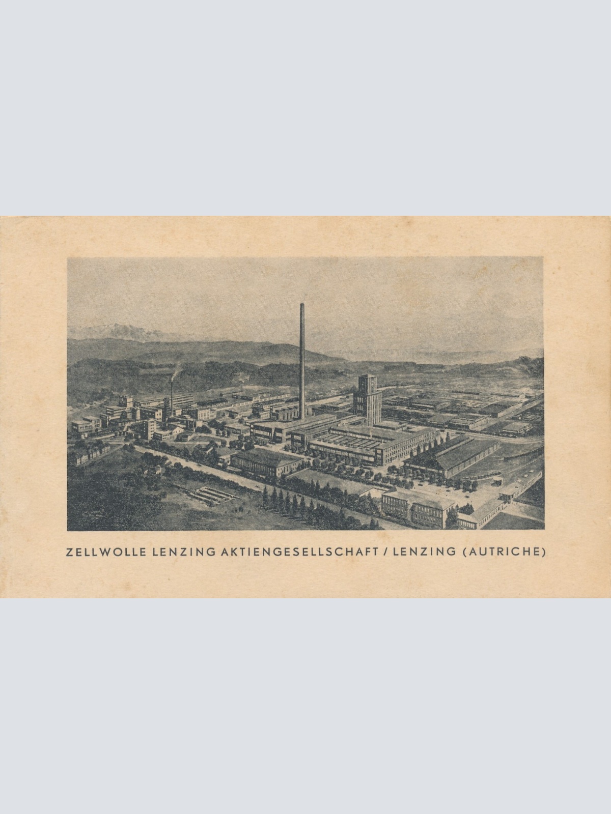 Faltkarte aus Lenzing mit Zellwollen Fabrik Oberösterreich Ansichtskarte (10601)