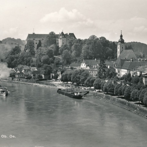 AK aus Grein an der Donau mit Dampfer Oberösterreich Ansichtskarte (10619)