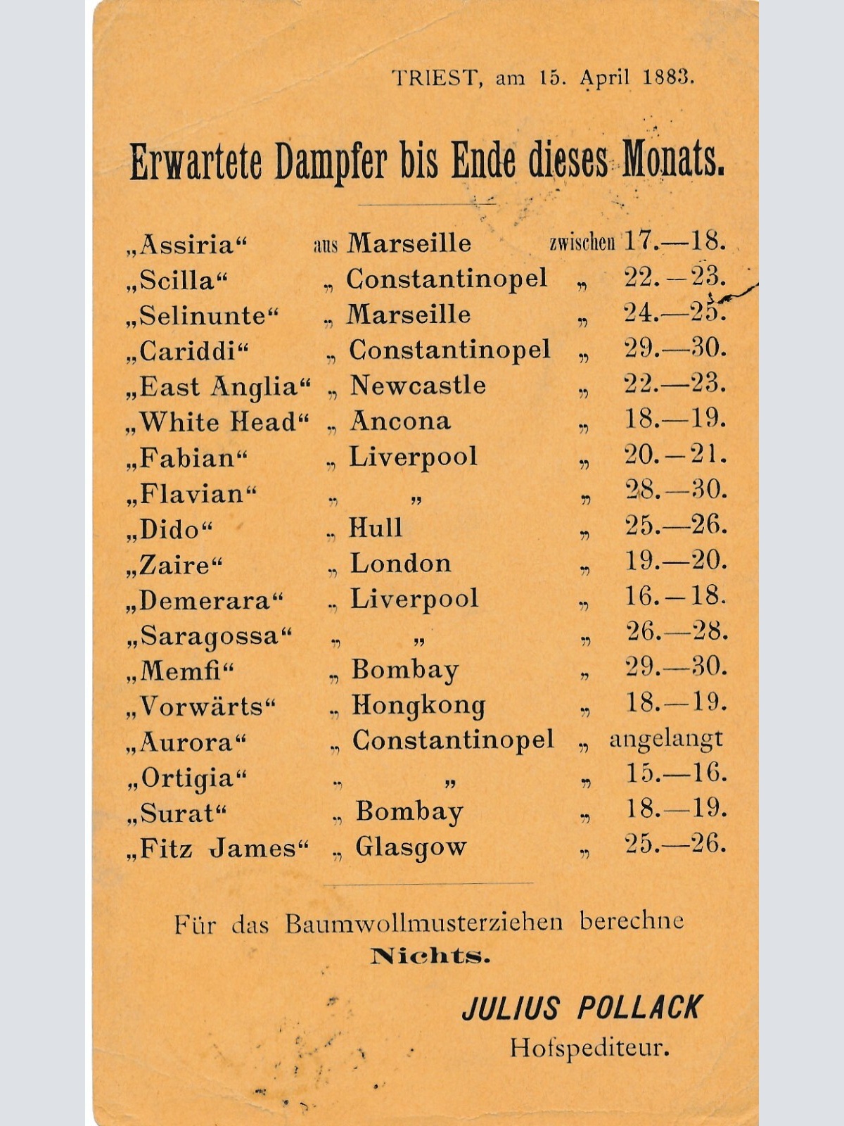 2 Kreuzer - Ganzsachen - Karte 1883 aus Triest Bahnhof (10122)