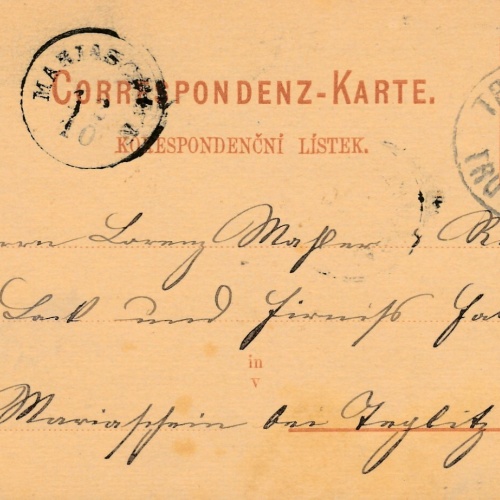 2 Kreuzer - Ganzsachen - Karte 1881 aus Trautenau (10121)