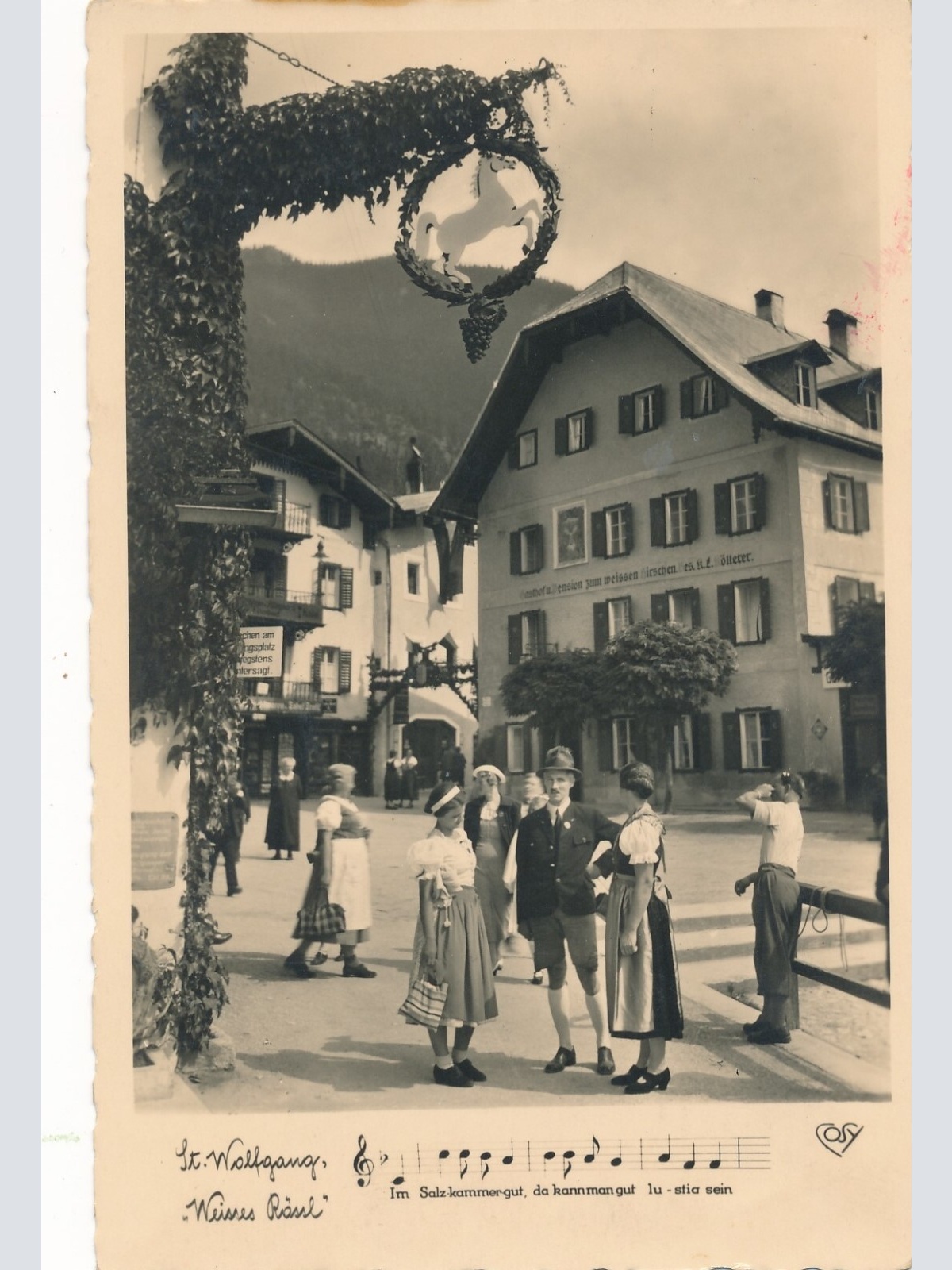 AK aus St. Wolfgang mit Musik Strophe Oberösterreich Ansichtskarte (10614)