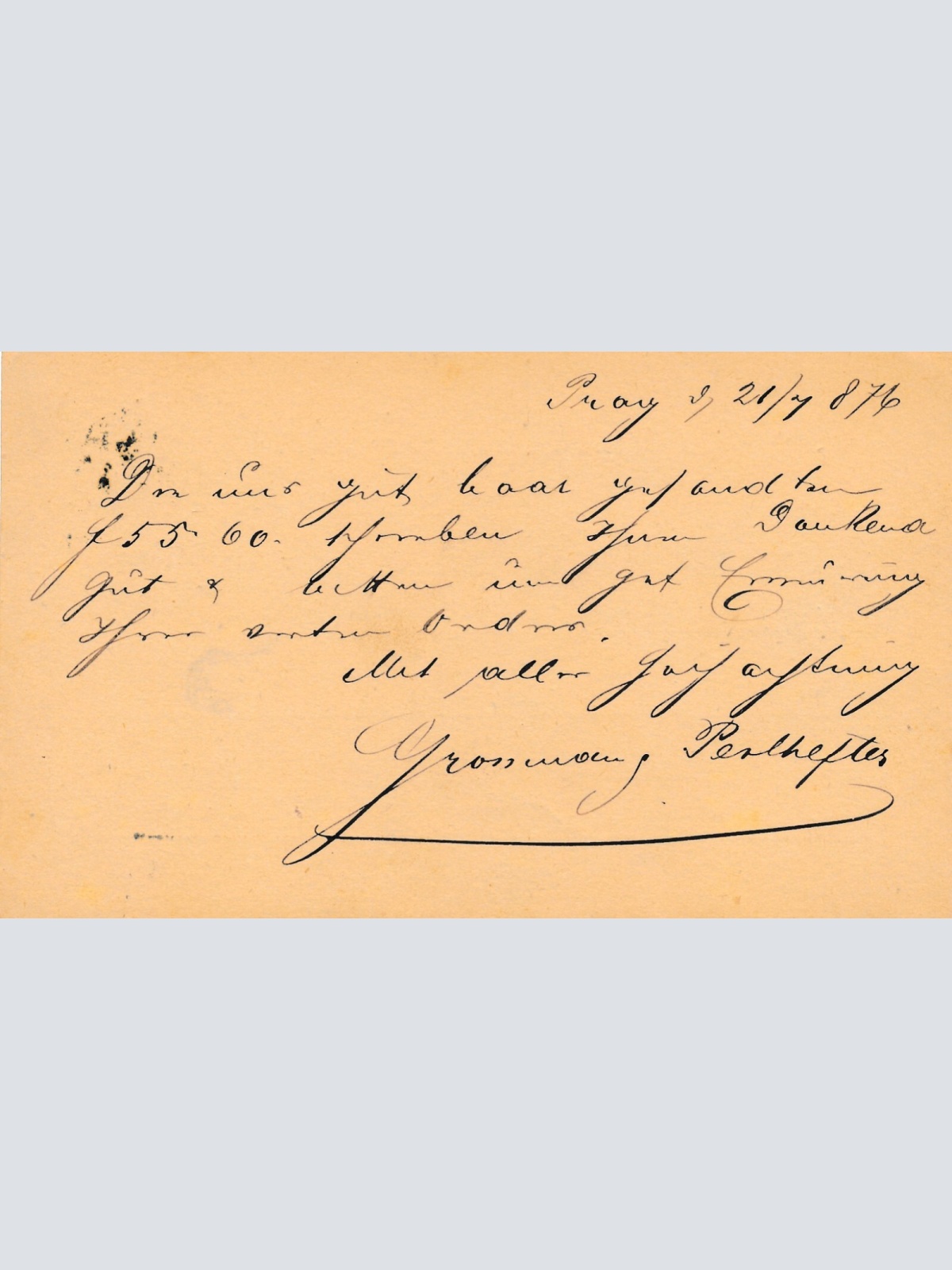 2 Kreuzer - Ganzsachen - Karte 1876 aus Prag - Praha (10108)