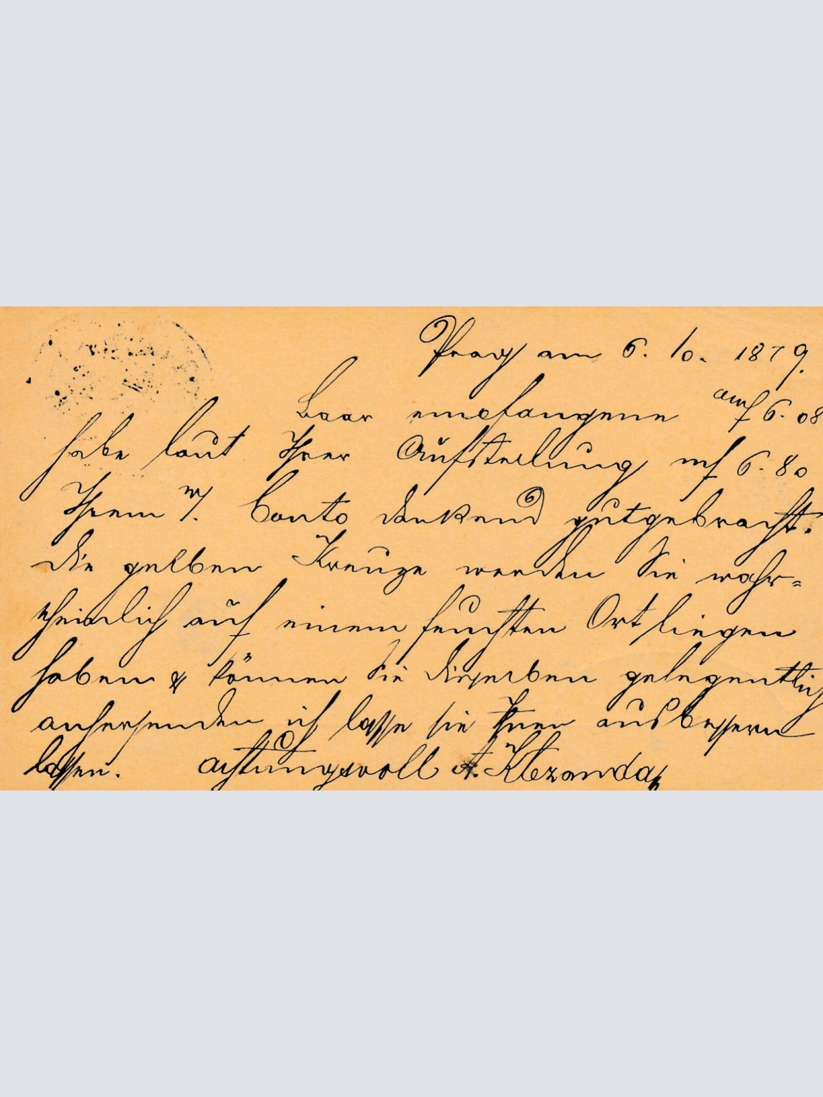 2 Kreuzer - Ganzsachen - Karte 1879 aus Prag - Praha (10110)