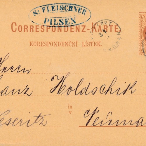 2 Kreuzer - Ganzsachen - Karte 1882 aus Pilsen - Pilzen (10112)
