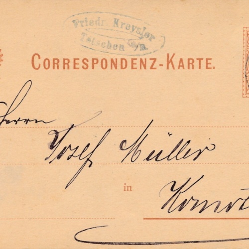 2 Kreuzer - Ganzsachen - Karte 1877 aus Tetschen (10117)