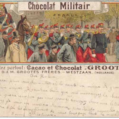 AK Chocolat Militair Cacao et Chocolat Grootes Frankreich (9115)