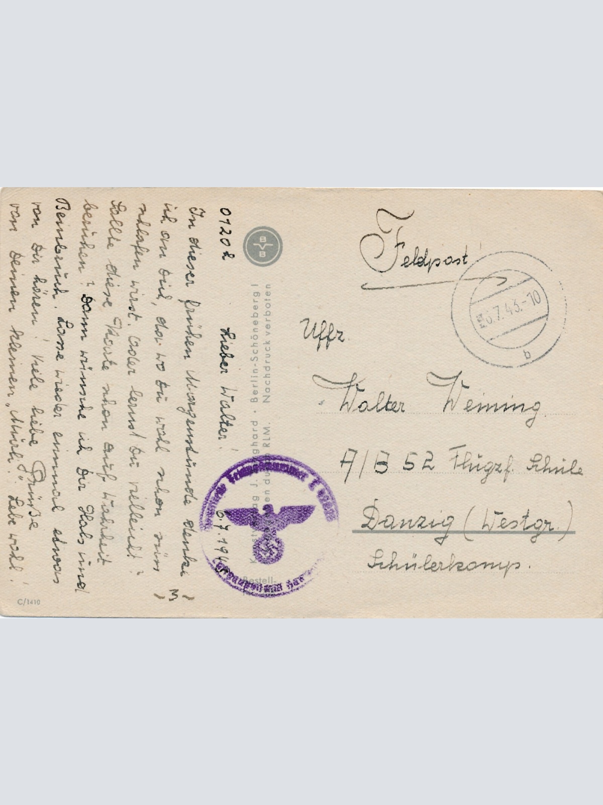 Motiv - Karte Fliegerlatein Pilot im Flieger Aleinflug (9119)