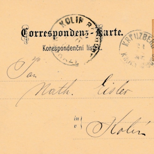 2 Kreuzer Ganzsachen - Karte 1886 aus Kreuzberg (10527)